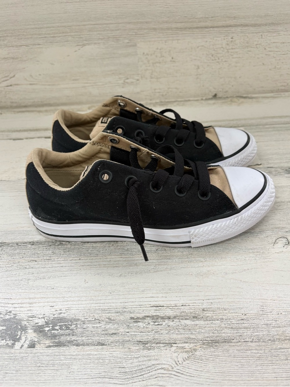 Converse CTAS Youth/Little Kids Size 2 Unisex Slip On Sneakers In Khaki Black